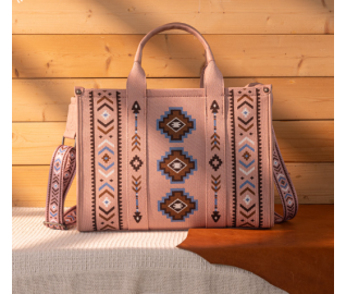 Dual Arrows Diamond Pattern Large Crossbody - Pink